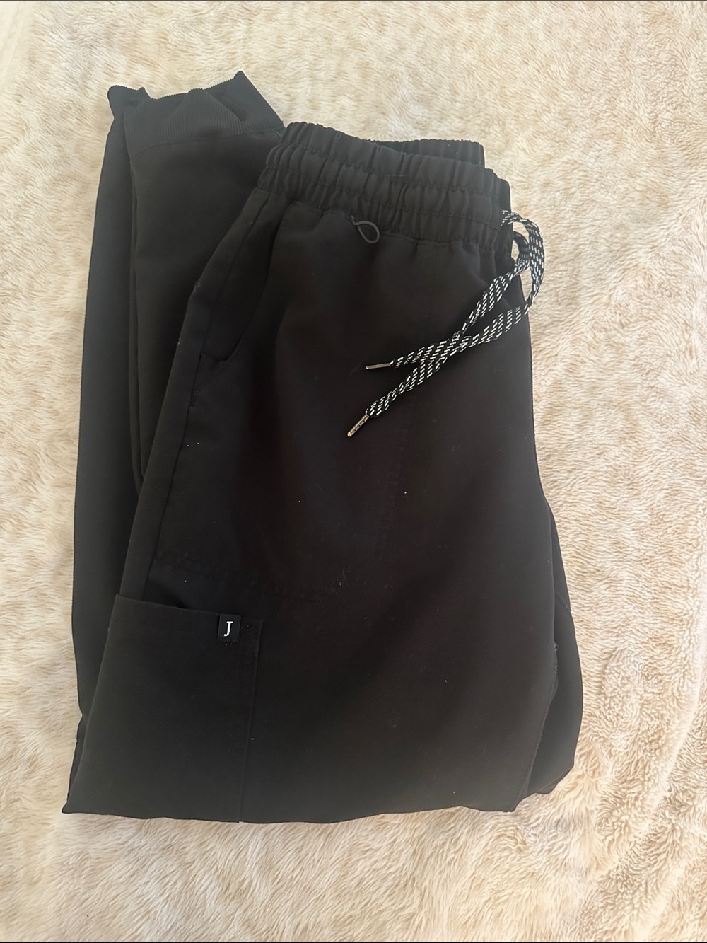 Jaanuu Black Scrub Jogger pants with Contrast Drawcord